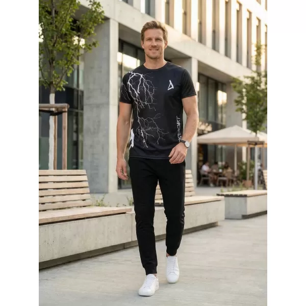  Tricou premium pentru bărbați ALTISPORT VOJ/ALM004TR01 ALB-NEGRU 