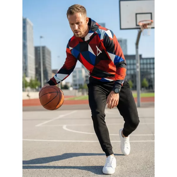 Hanorac premium pentru bărbați ALTISPORT VOJ/ALM007MI01 BLEUMARIN/ROSU 
