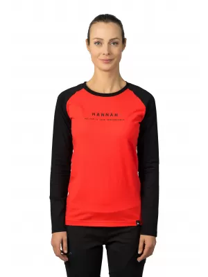 Tricou de damă cu mâneci lungi HANNAH PRIM HIBISCUS/ANTRACIT