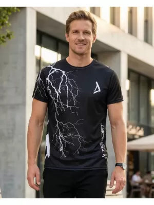 Tricou premium pentru bărbați ALTISPORT VOJ/ALM004TR01 ALB-NEGRU