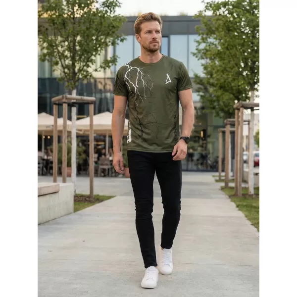  Tricou premium pentru bărbați ALTISPORT VOJ/ALM004TR01 MĂSLINE 