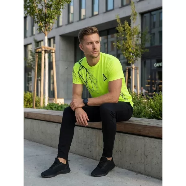  Tricou premium pentru bărbați ALTISPORT VOJ/ALM004TR01 GALBEN NEON 