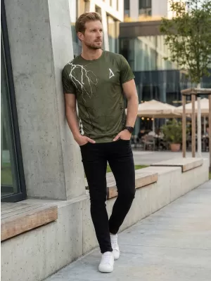 Tricou premium pentru bărbați ALTISPORT VOJ/ALM004TR01 MĂSLINE