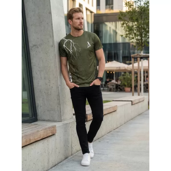  Tricou premium pentru bărbați ALTISPORT VOJ/ALM004TR01 MĂSLINE 