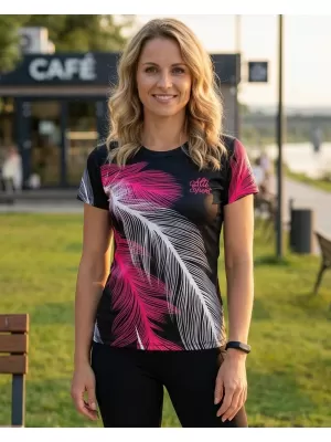 Tricou funcțional premium pentru femei ALTISPORT VOJ/ALW001TR01 NEGRU ROZ