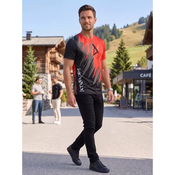  Tricou funcțional premium pentru bărbați ALTISPORT VOJ/ALM006TR01 NEGRU ȘI ROȘU 