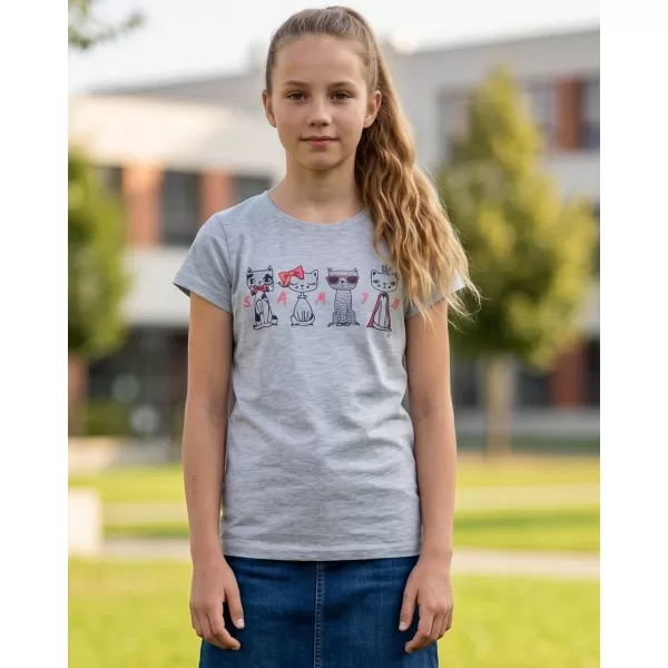  Tricou fetita SAM 73 AXILL KT 508 GRI DESCHIS 
