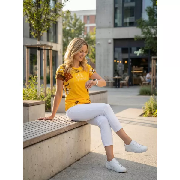  Tricou funcțional premium pentru femei ALTISPORT VOJ/ALW009TR01 GALBEN 