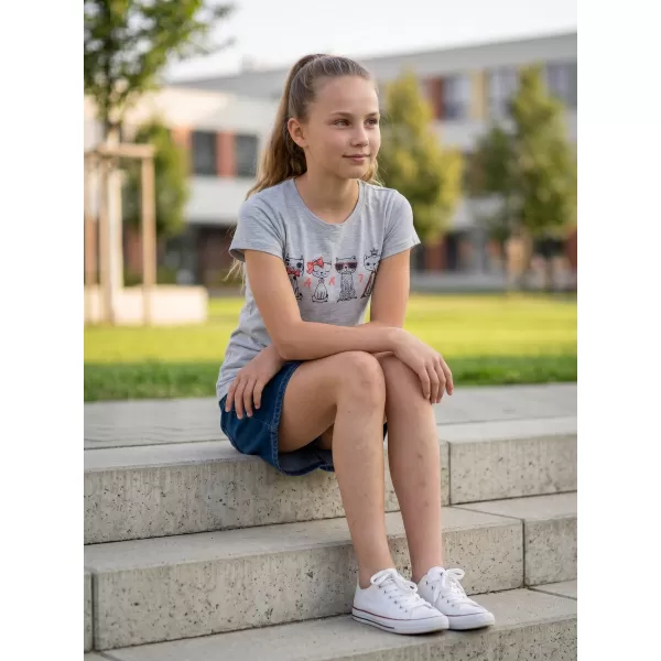  Tricou fetita SAM 73 AXILL KT 508 GRI DESCHIS 