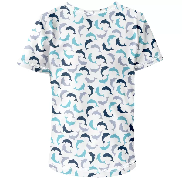  Short -sleeved t -thirt WAMU DELFÍNCI ALB/ALBASTRU 
