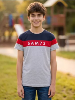 Tricou băieți SAM 73 KALLAN KT 503 GRI DESCHIS