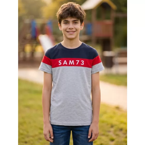  Tricou băieți SAM 73 KALLAN KT 503 GRI DESCHIS 