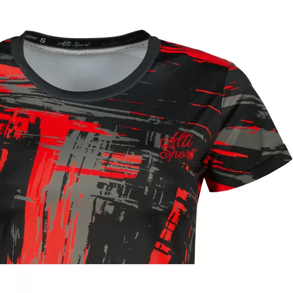  Tricou funcțional premium pentru femei ALTISPORT VOJ/ALW010TR01 NEGRU ȘI ROȘU 