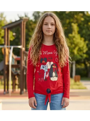 Tricou fetita cu maneca lunga SAM 73 VADANIA KT 505 ROŞU