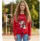 Tricou fetita cu maneca lunga SAM 73 VADANIA KT 505 ROŞU