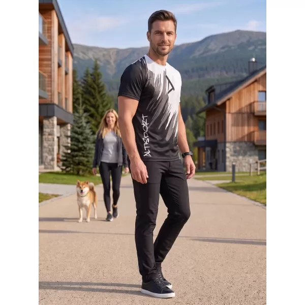  Tricou funcțional premium pentru bărbați ALTISPORT VOJ/ALM006TR01 ALB-NEGRU 