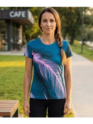 Tricou funcțional premium pentru femei ALTISPORT VOJ/ALW001TR01 BENZINĂ/ROZ DESCHIS