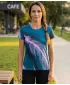 Tricou funcțional premium pentru femei ALTISPORT VOJ/ALW001TR01 BENZINĂ/ROZ DESCHIS