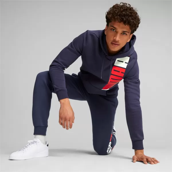  Hanorac pentru bărbați PUMA ESS+ LOGO LAB HOODIE FL 675919-06 ALBASTRU 