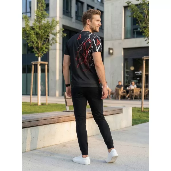  Tricou premium pentru bărbați ALTISPORT VOJ/ALM004TR01 NEGRU ȘI ROȘU 