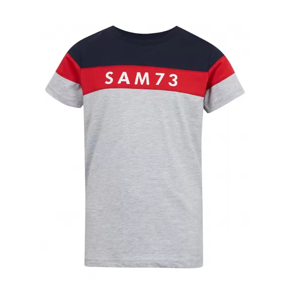  Tricou băieți SAM 73 KALLAN KT 503 GRI DESCHIS 