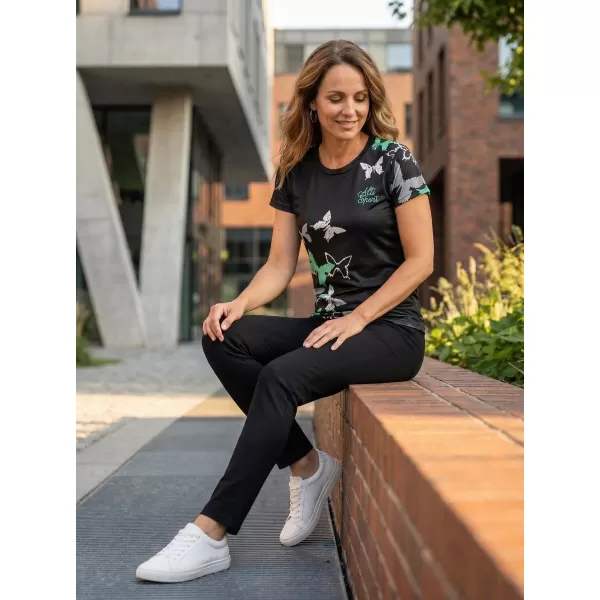  Tricou funcțional premium pentru femei ALTISPORT VOJ/ALW002TR01 NEGRU/TURCOAZ 