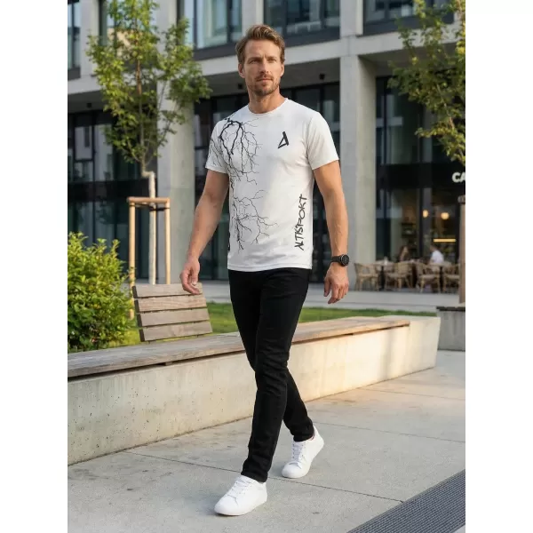  Tricou premium pentru bărbați ALTISPORT VOJ/ALM004TR01 ALB 