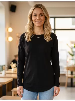 Tricou de damă cu mâneci lungi SAM 73 SHERRI WT 897 NEGRU