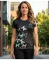Tricou funcțional premium pentru femei ALTISPORT VOJ/ALW002TR01 NEGRU/TURCOAZ