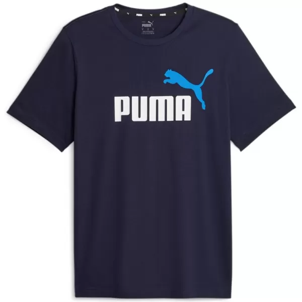  Tricou pentru bărbați PUMA ESS+ 2 COL LOGO TEE 586759-07 ALBASTRU 