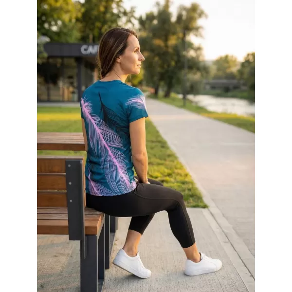  Tricou funcțional premium pentru femei ALTISPORT VOJ/ALW001TR01 BENZINĂ/ROZ DESCHIS 