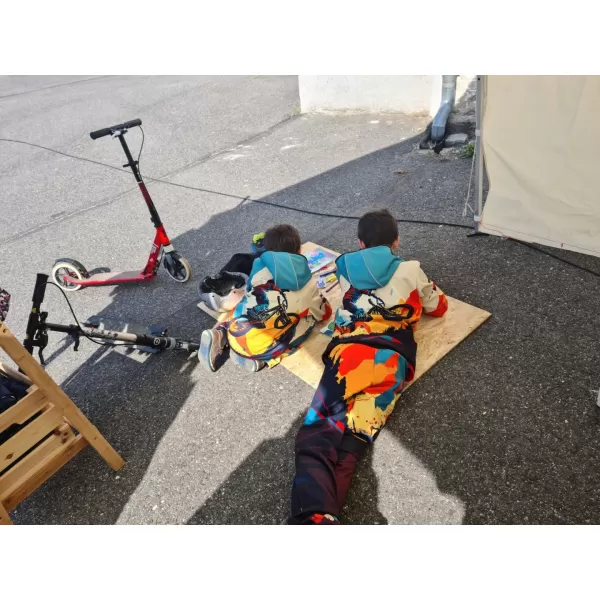  Pantaloni de softshell pentru bebeluși WAMU MOUNTAIN BIKE TMAVÁ MAI COLORAT 