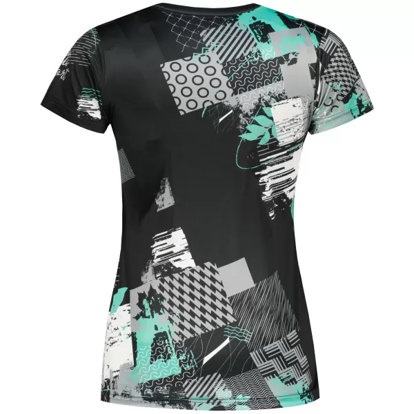  Tricou funcțional premium pentru femei ALTISPORT VOJ/ALW009TR01 NEGRU/TURCOAZ 