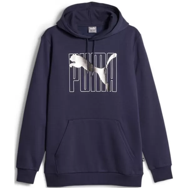  Hanorac pentru bărbați PUMA ESS+ LOGO LAB HOLIDAY HOODIE FL 675924-06 ALBASTRU 