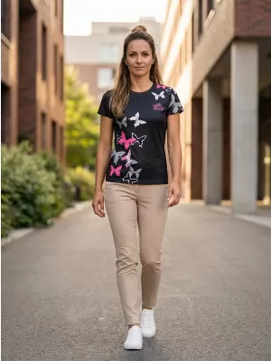 Tricou funcțional premium pentru femei ALTISPORT VOJ/ALW002TR01 NEGRU ROZ