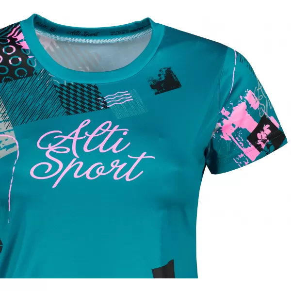  Tricou funcțional premium pentru femei ALTISPORT VOJ/ALW009TR01 BENZINĂ/ROZ DESCHIS 