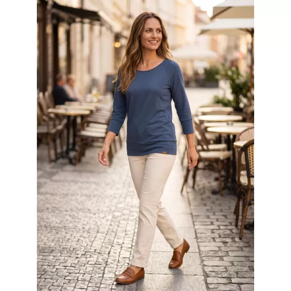  Tricou dama cu maneci 3/4 SAM 73 SELMA WT 896 ALBASTRU OȚEL 