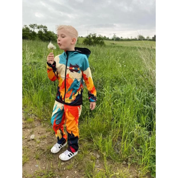  Pantaloni de softshell pentru bebeluși WAMU MOUNTAIN BIKE SVĚTLÁ MAI COLORAT 