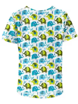 Short -sleeved t -thirt WAMU SLŮŇATA ALB/ALBASTRU