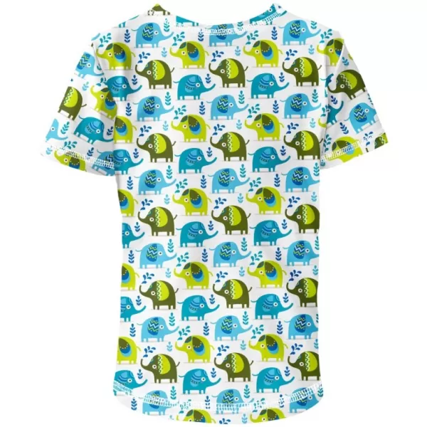  Short -sleeved t -thirt WAMU SLŮŇATA ALB/ALBASTRU 