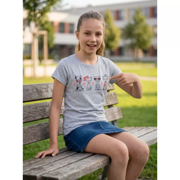  Tricou fetita SAM 73 AXILL KT 508 GRI DESCHIS 