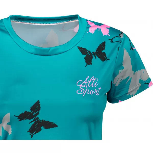  Tricou funcțional premium pentru femei ALTISPORT VOJ/ALW002TR01 SMARALD/ROZ DESCHIS 