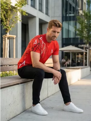 Tricou premium pentru bărbați ALTISPORT VOJ/ALM004TR01 ROȘU