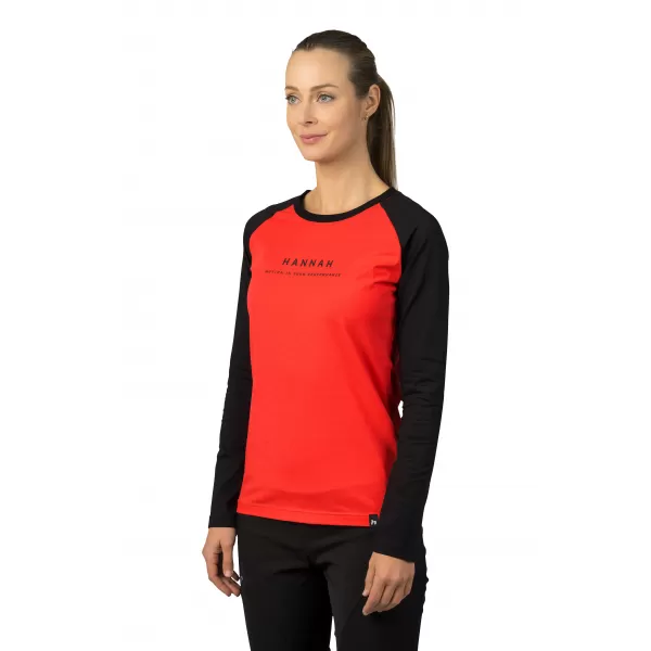  Tricou de damă cu mâneci lungi HANNAH PRIM HIBISCUS/ANTRACIT 