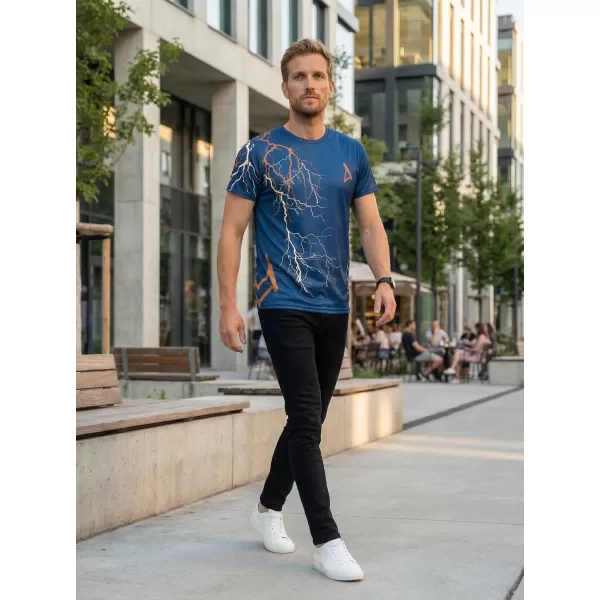  Tricou premium pentru bărbați ALTISPORT VOJ/ALM004TR01 BLEUMARIN/MARO 