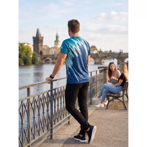  Tricou funcțional premium pentru bărbați ALTISPORT VOJ/ALM006TR01 KEROSEN/ALBASTRU 
