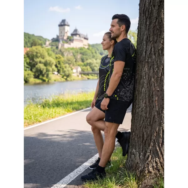  Tricou premium pentru bărbați ALTISPORT VOJ/ALM003TR01 NEGRU ȘI GALBEN 