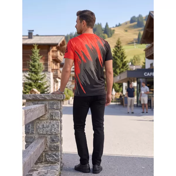  Tricou funcțional premium pentru bărbați ALTISPORT VOJ/ALM006TR01 NEGRU ȘI ROȘU 
