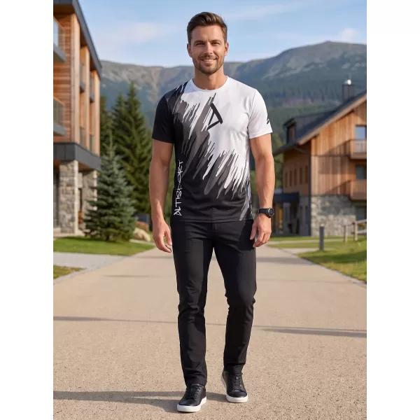  Tricou funcțional premium pentru bărbați ALTISPORT VOJ/ALM006TR01 ALB-NEGRU 