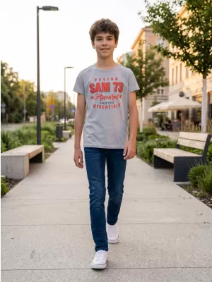 Tricou băieți SAM 73 JANSON KT 504 GRI DESCHIS